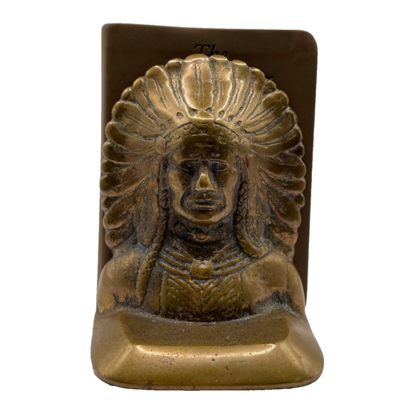 Vintage Indian Native American Chief Stamped "SOLID BRONZE" Bookends Set of 2 - Picture 16 of 16